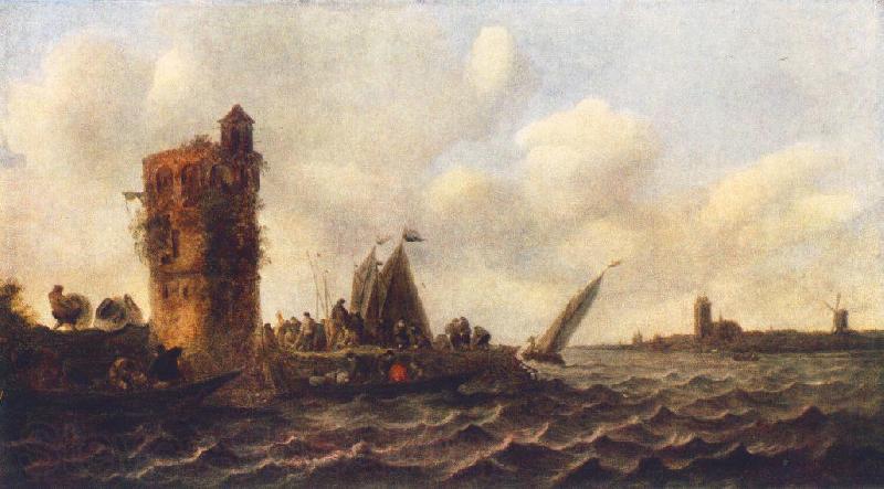 Jan van Goyen A View on the Maas near Dordrecht Norge oil painting art